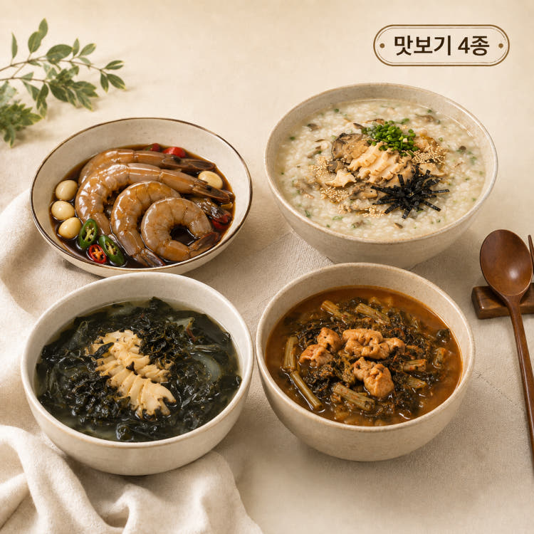 새우장 전복죽 전복톳미역국 장어탕 4종 세트